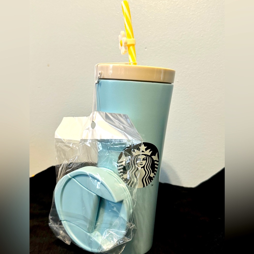 Starbucks Korea Valentine Blue with straw topper Phinney Tumbler